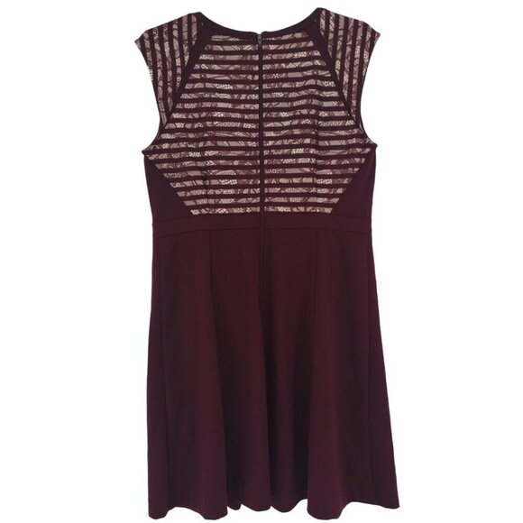 Women's Brown Lace Paneled Midi Polyester Nylon Dress, Size 12, Apt. 9 - Picture 2 of 9